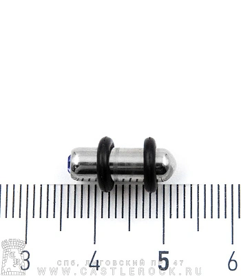 Плаг Сталь со Стразом (синим, с резинками) 5 мм