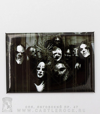 магнит прямоугольный slipknot (группа, ч/б)