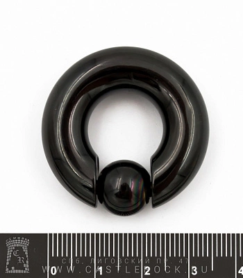 Кольцо BCR Хард Сталь Черное 10 х 16 х 12 (с пружинным шариком)