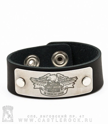 браслет кожаный harley-davidson (широкий)