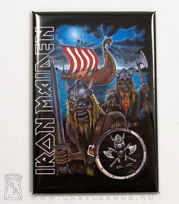 магнит прямоугольный iron maiden (скелеты викингов)