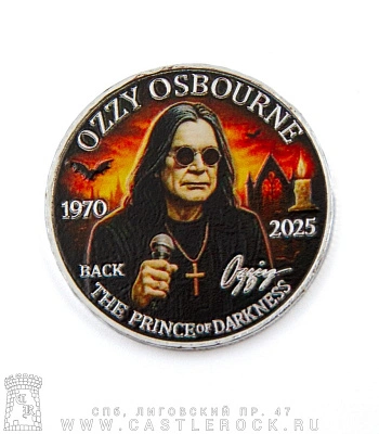 монета сувенирная крупная ozzy osbourne "the prince of darkness" (автограф)