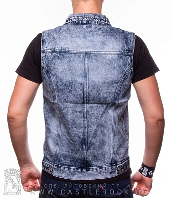 жилет джинсовый серый (потертый) 7020#