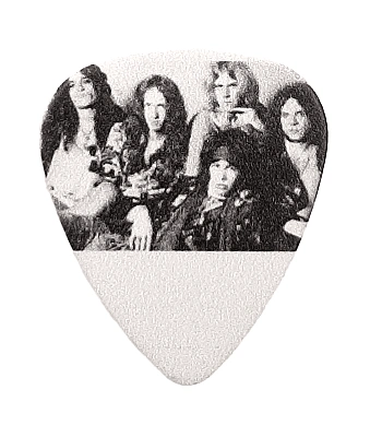 медиатор aerosmith (группа ч/б, крупный план)