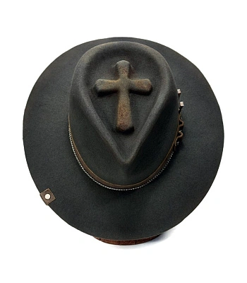 шляпа фетровая jack cross (крест, серая)