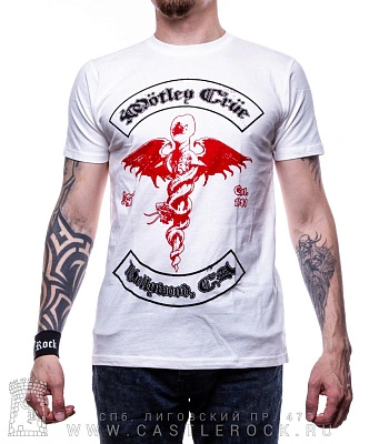 футболка motley crue "hollywood ca" (белая)