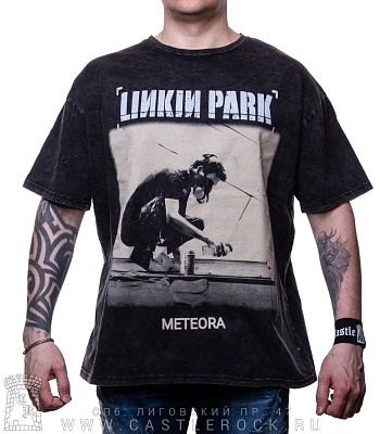 футболка linkin park "meteora" (варенка, оверсайз, серая)