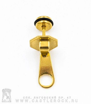 Обманка Плага Сталь Золотистая Застежка Бегунок (с резинкой) 1,2 х 6 х 6/21