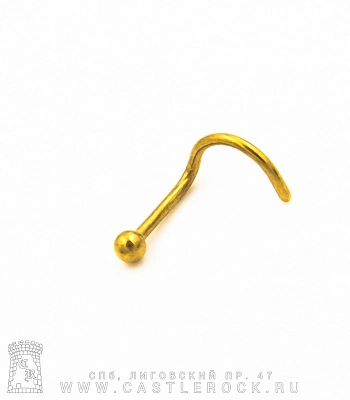 Крючок для носа Сталь Золотистый с Шариком 0,8 х 8 х 2