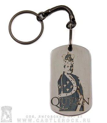брелок жетон с гравировкой queen freddie mercury "the show must go on"