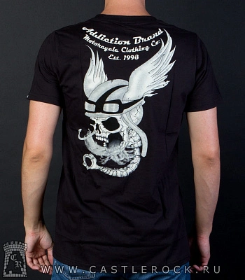 футболка addiction черепа в шлемах "addiction brand"