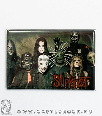 магнит прямоугольный slipknot (группа, серый)