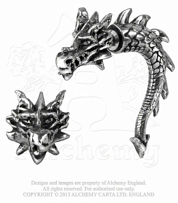 серьга alchemy gothic (алхимия готик) e324 tor dragon