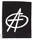 нашивка на спину anarchy анархия (лого белое, стилизованное)