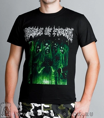 футболка cradle of filth (группа, принт зеленый)