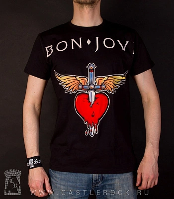 футболка bon jovi (кинжал в сердце)