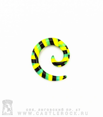 Растяжка Акрил Спираль Полосы (зеленые, желтые, черные) 4 мм
