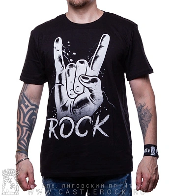 футболка коза "rock" (принт ч/б)