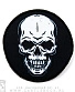 нашивка череп с ухмылкой (ч/б, круглая)