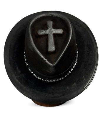 шляпа фетровая jack stone cross (крест, черная)