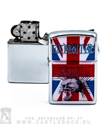 зажигалка цветная exploited (лого, флаг великобритании)