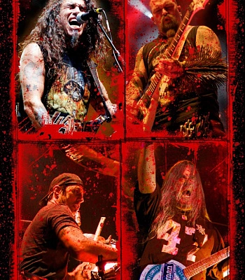 постер тканевый slayer (группа, кровь)