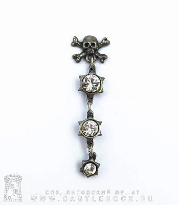 серьга alchemy gothic (алхимия готик) e237 sparkling death