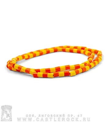 браслет бусины цилиндр (желтые, оранжевые)