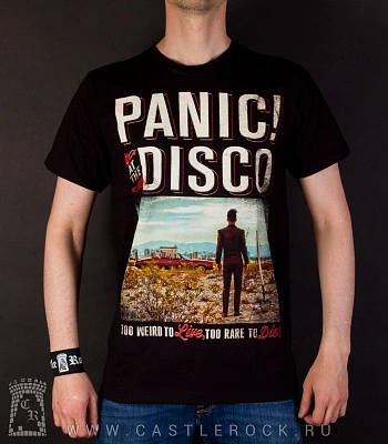 футболка panic! at the disco "too weird to live, too rare to die!" 