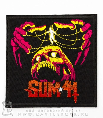 нашивка sum 41 (череп, вышивка)