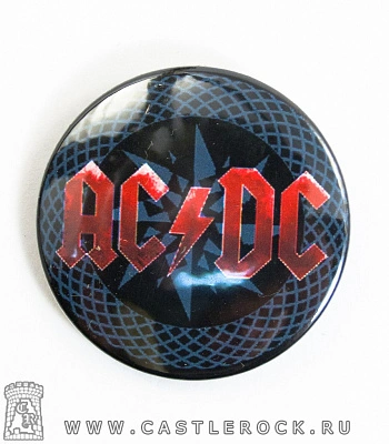 значок ac/dc "black ice" (лого красное)