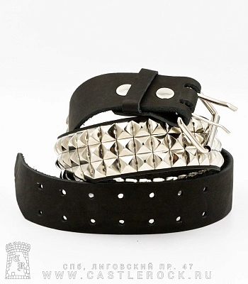 ремень кожаный 3 ряда пирамиды
