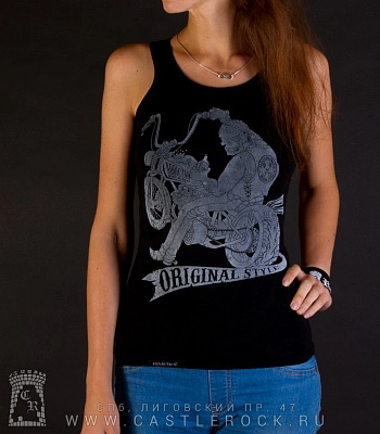 майка addiction скелет байкер "original style"