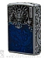 зажигалка фирменная дракон (эмаль синяя, металлик)