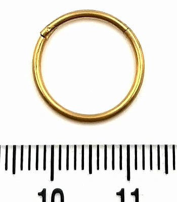 Сегментное Кольцо Кликер Сталь Золотистое 1,2 х 12