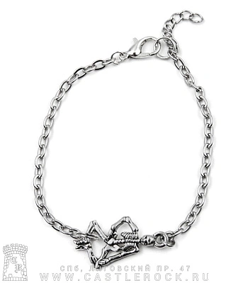 браслет на цепочке скелет (малый)