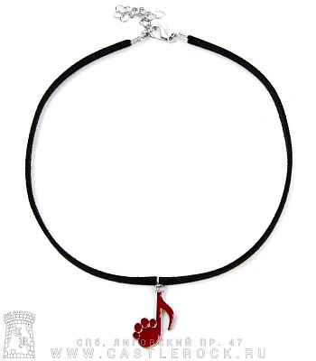 чокер нота лапка (эмаль, текстиль)