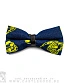 галстук-бабочка черепа желтые (синий)
