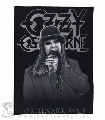 нашивка на спину ozzy osbourne "ordinary man" (ч/б)