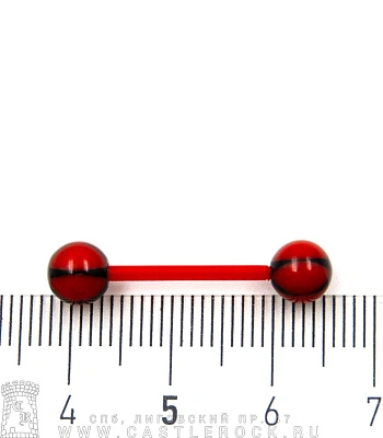 Штанга Биофлекс с Акриловыми Шариками Звезда (черно-красная) 1,6 х 16 х 6/6