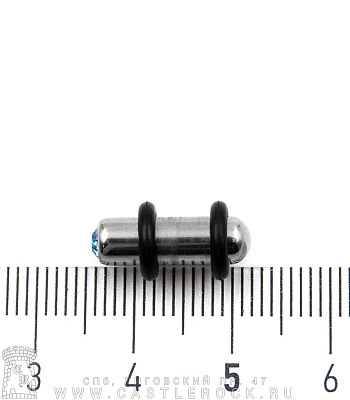Плаг Сталь со Стразом (голубым, с резинками) 5 мм