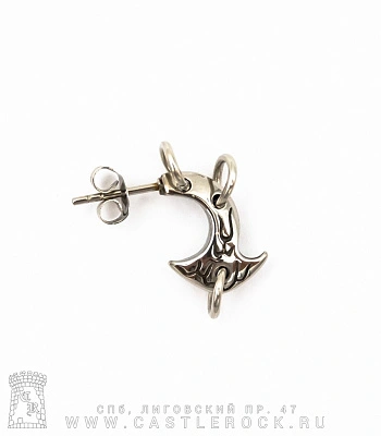 серьга секира с кольцами