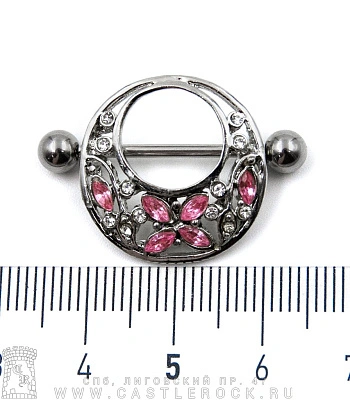 Штанга Сталь Узор (стразы) 1,6 х 22 х 5/5