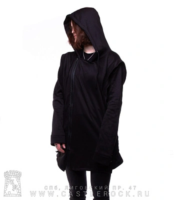 мантия черная на молнии со шнуровкой