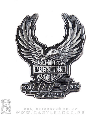 значок цанга harley-davidson "1903-2018 115 years" (орел)
