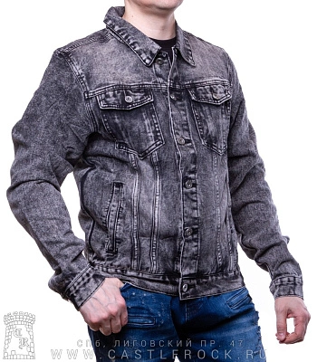 куртка джинсовая серая (потертая) k631 куртка джинсовая серая (потертая) k631