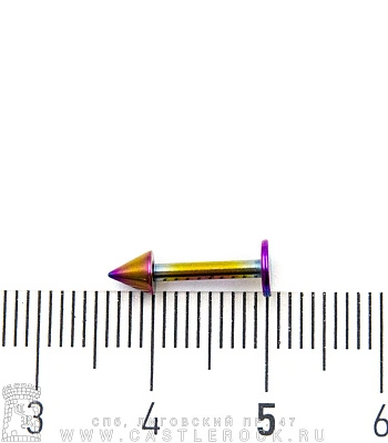 Лабрет Сталь "Бензиновый" с Шипом 1,6 х 10 х 4