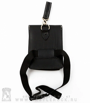 сумка на бедро черная (прострочка белая)