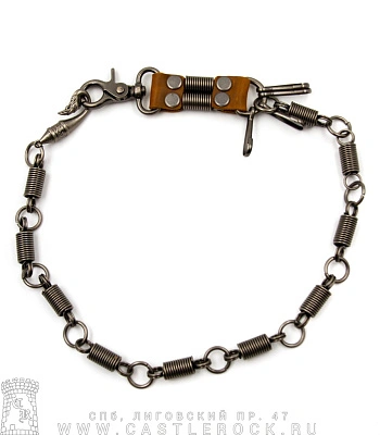цепь с карабином ключница трубки (кожаные вставки)