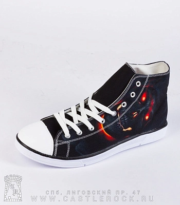 кеды череп с пламенем (черные)